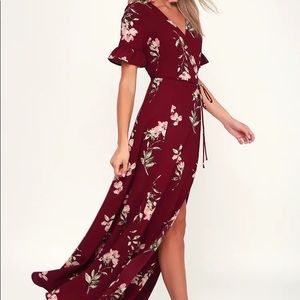 September Floral Print Wrap Maxi Dress